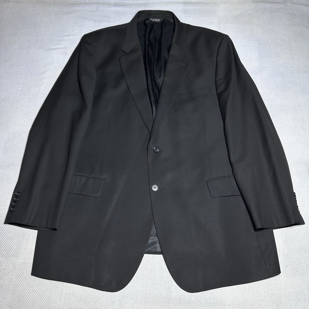 Jos A Bank Black Wool Blazer Mens Size 48L Two Button‎ Jacket Classic Modern